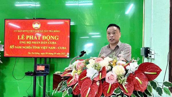 ỦY BAN MTTQ VIỆT NAM XÃ TÂY TRÀ BỒNG TỔ CHỨC LỄ PHÁT ĐỘNG ỦNG HỘ NHÂN DÂN CUBA